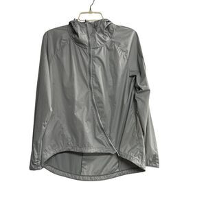 NIKE Women's Shield Running Reflective Hooded Zipper Jacket‎ Gray Size Small